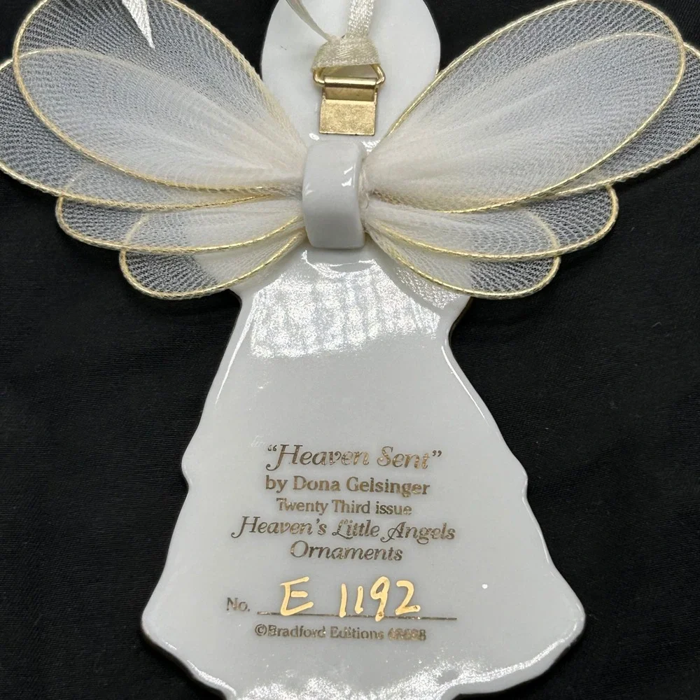 Dona Gelsinger Heaven Sent Angels Ornaments Bradford Editions Lot of 3